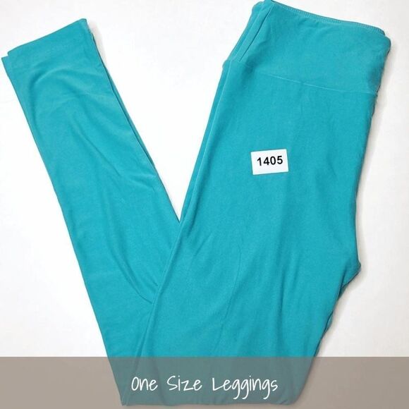 LuLaRoe OS Solid Leggings Blue Teal NEW - Picture 1 of 1
